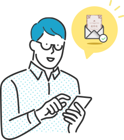 スマホに家具のイベントやセールのメールが届いたイラスト